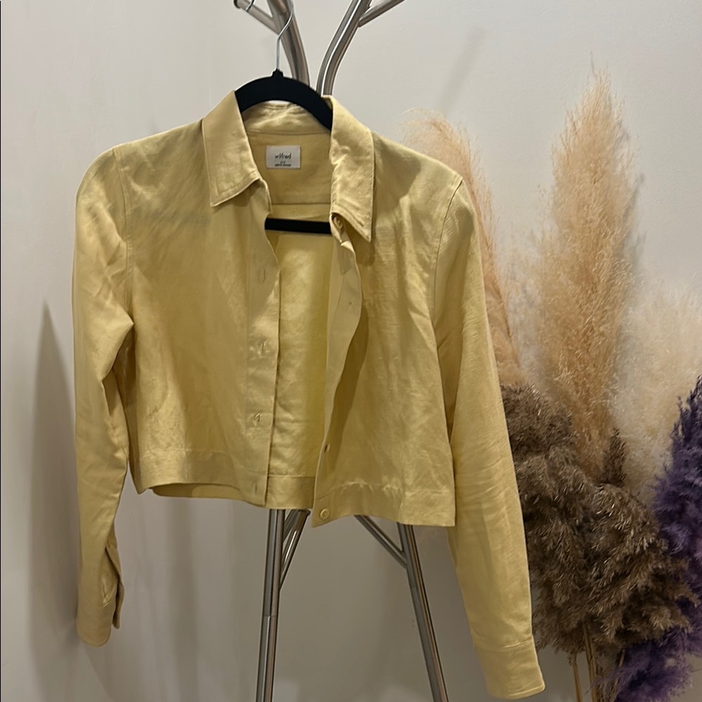 Wilfred Yellow Blazer Modern Cropped Suit Jacket